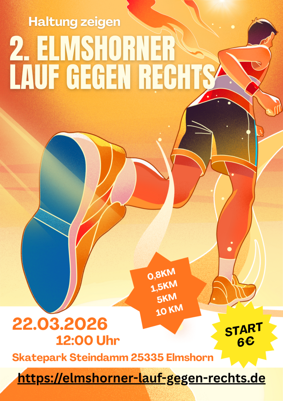 Läufer bei Elmshorner Lauf gegen Rechts, das für den 22. März 2026 in Elmshorn angesetzt ist.